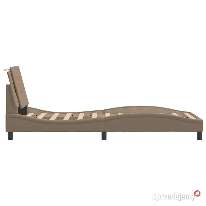 Rama łóżka z zagłówkiem cappuccino sztuczna 85cm Łóżka