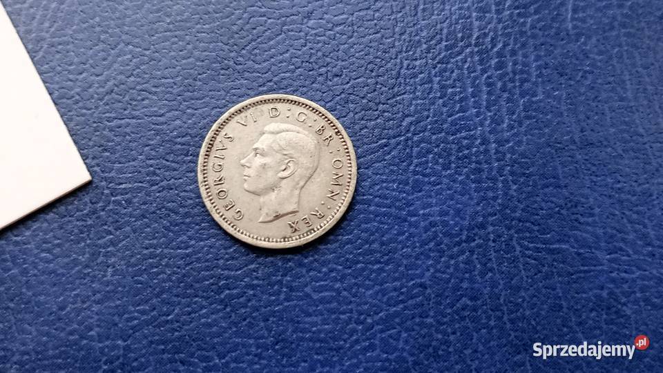 Stare monety 6 pens 1945 Anglia srebro podkarpackie Lesko sprzedam