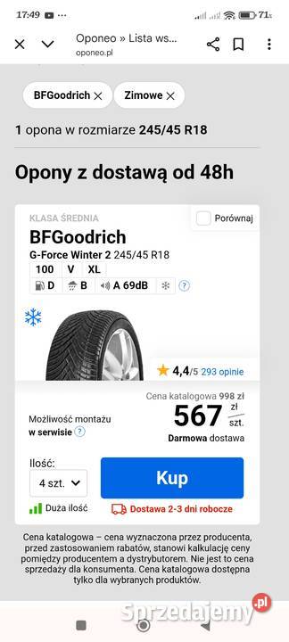 Zimówki 2454518 45 Samochodowe Kraków