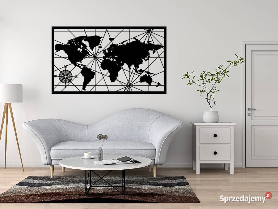 Metalowa mapa świata tablica na magnesy z Chynów