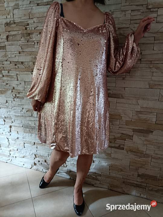 Sukienka w złote cekiny 52 podlaskie