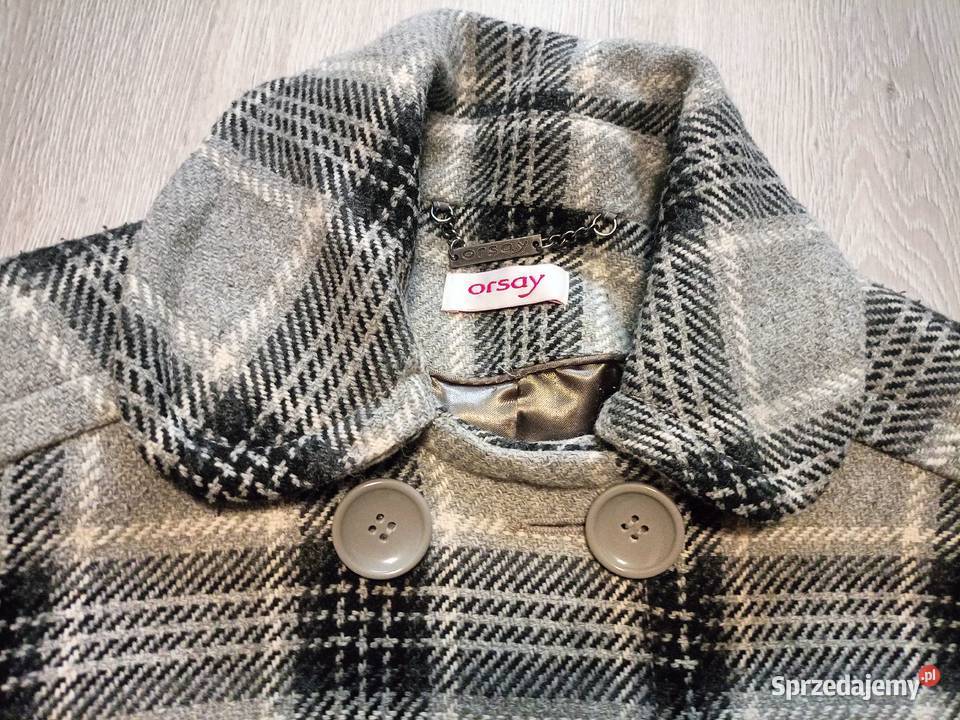 Popielaty płaszcz wiosenno jesienny firmy Orsay Bochnia