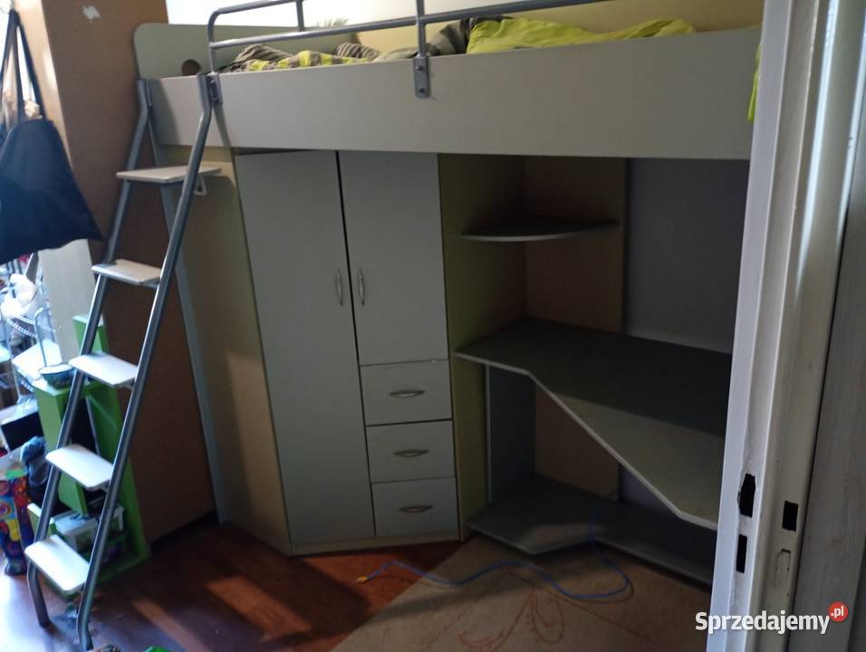 Łóżko IKEA SVRTA z biurkiem i szafą kompletny Białystok sprzedam