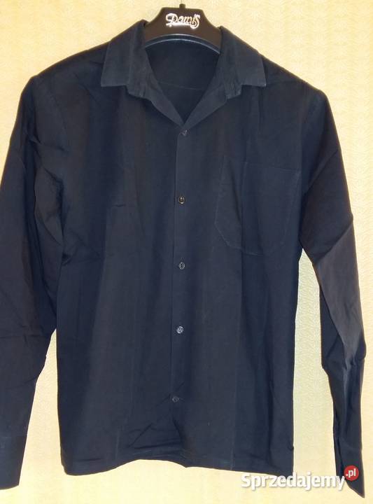 Klasyczna Koszula Czarna gładka SM czarny Łódź sprzedam