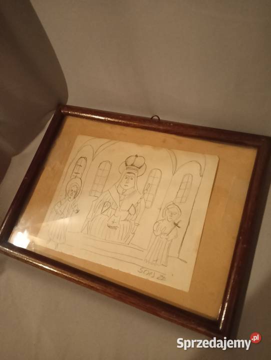 Zabytkowy obrazek Artysta malarz nikifor