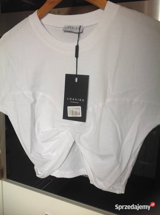 Top Crop Biały Damski S Nowy