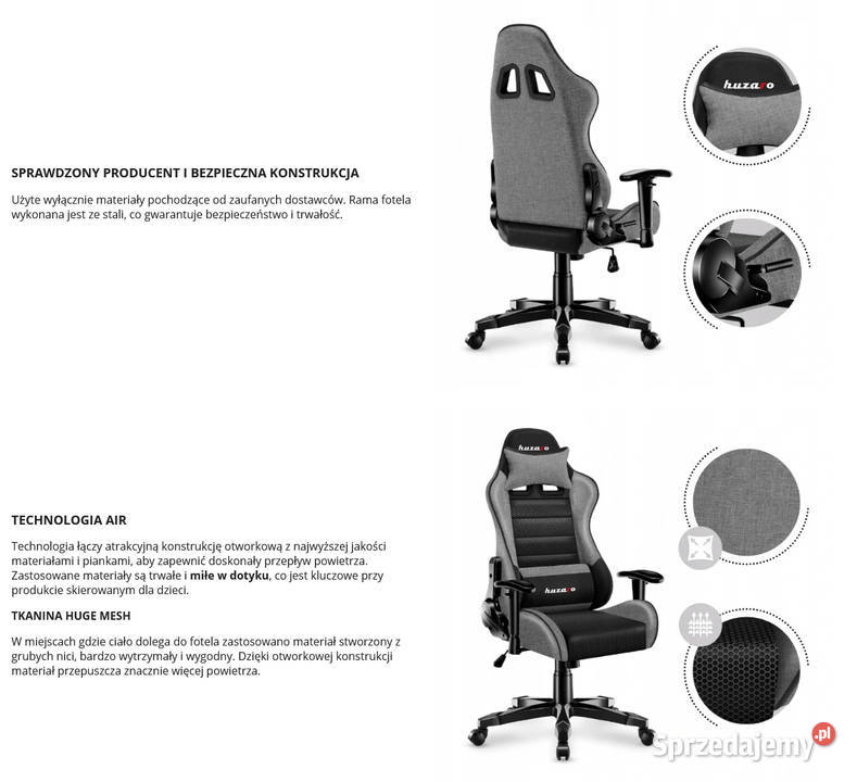 Fotel gamingowy dziecka Huzaro Ranger 60 Baranowo