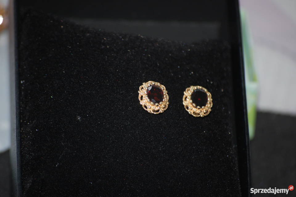 CUDNY KOMPLET BROSZKA PIERŚCIONEK KOLCZYKI ZŁOTO Sieradz