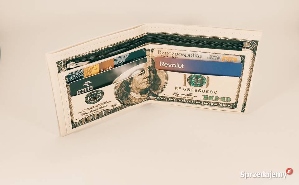 Portfel męski prezent 100 dolar skórzany Limanowa sprzedam