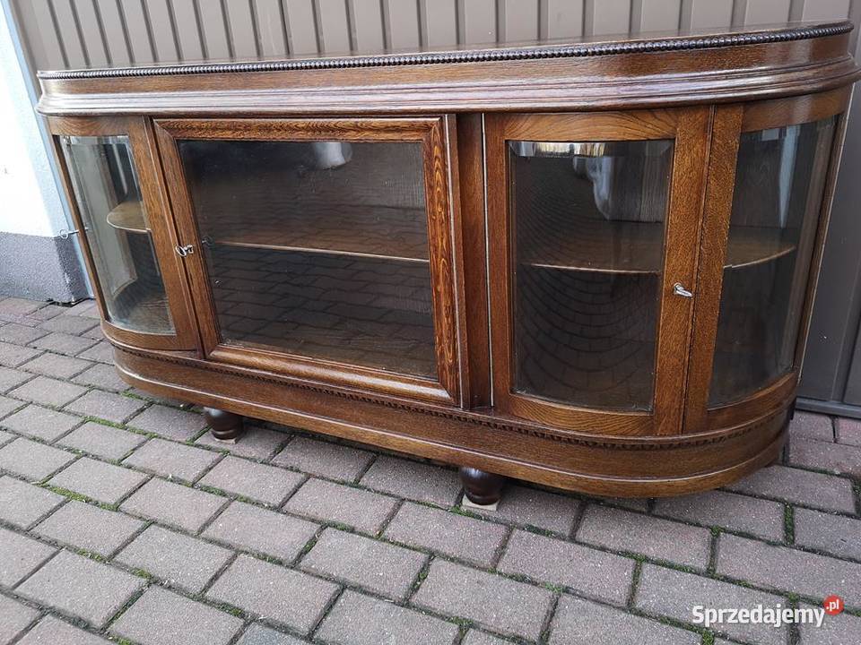 Komoda Witryna Dębowa Niska RTV Stara Antyk Swarzędz sprzedam