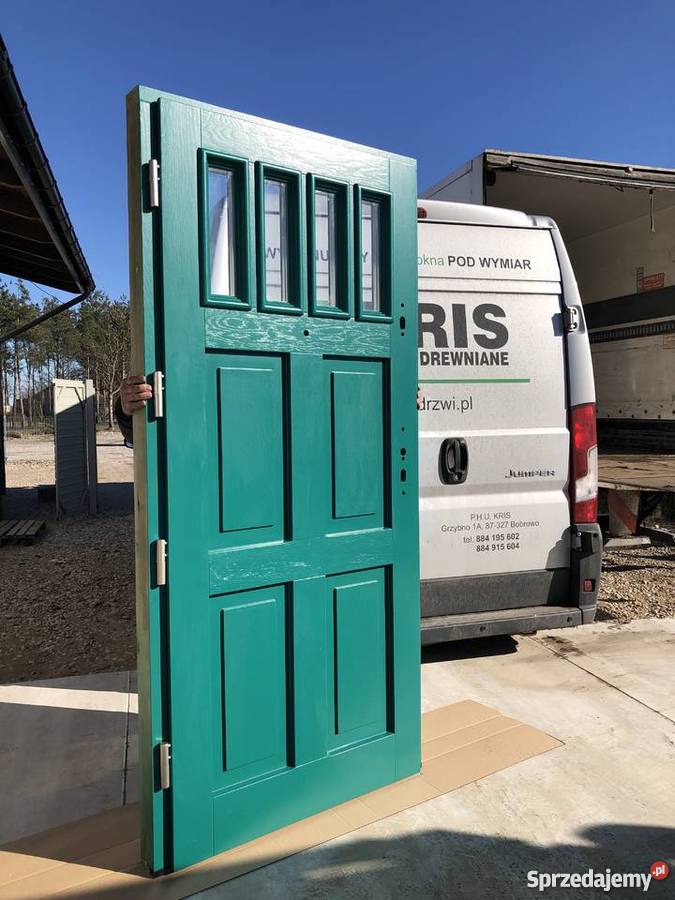 Drzwi zewnętrzne grubość 75 DĄB Drzwi i okna Grzybno