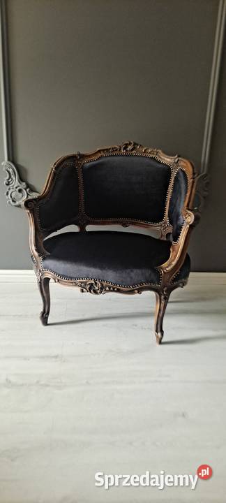 Stylowy frańcuski fotel berżera ludwik Fotele Dom i Ogród