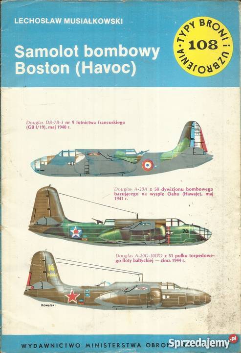 SAMOLOT BOMBOWY BOSTON HAVOC Książki naukowe i popularnonaukowe Chełm