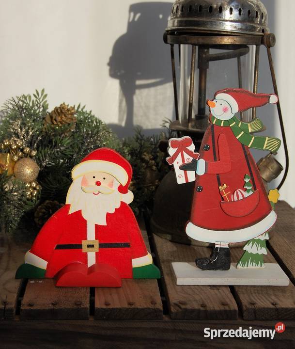 Bałwanek Mikołaj ozdoba drewniana vintage na Lublin sprzedam