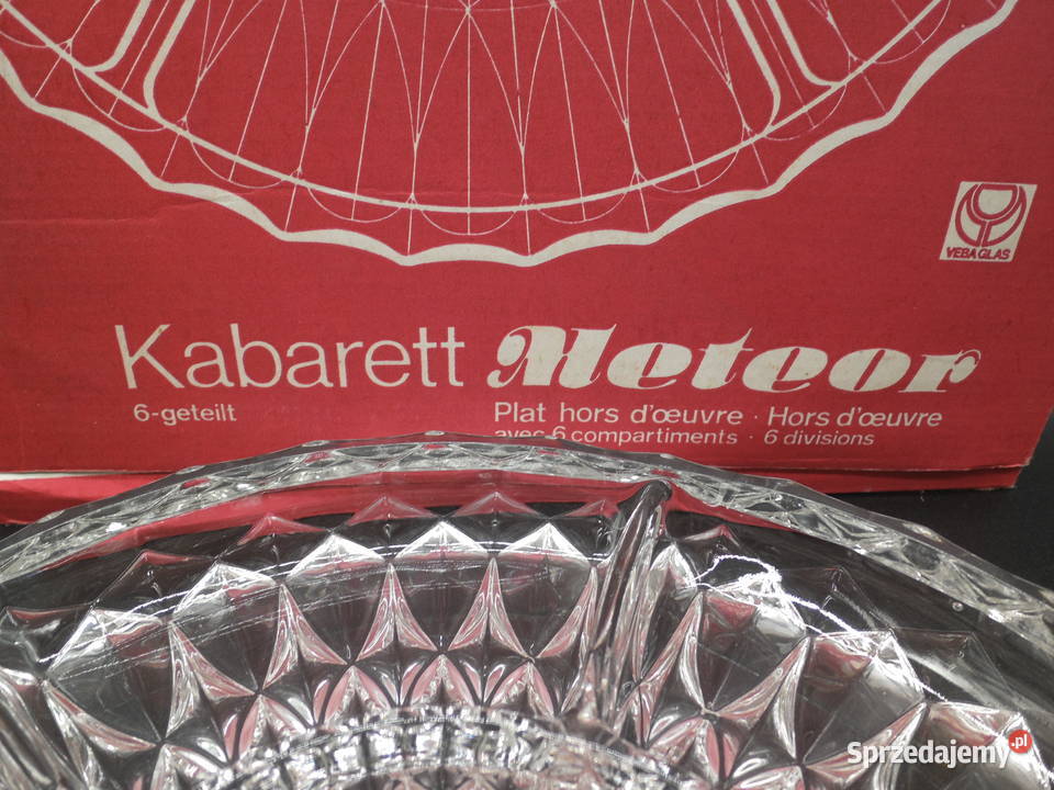 Duży kryształowy talerz Kabarett Meteor z Porcelana i szkło