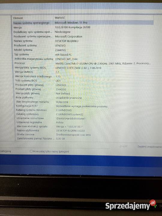 Lenovo ThinkPad T430 i73520m 8GB 240 SSD podkarpackie Rymanów sprzedam