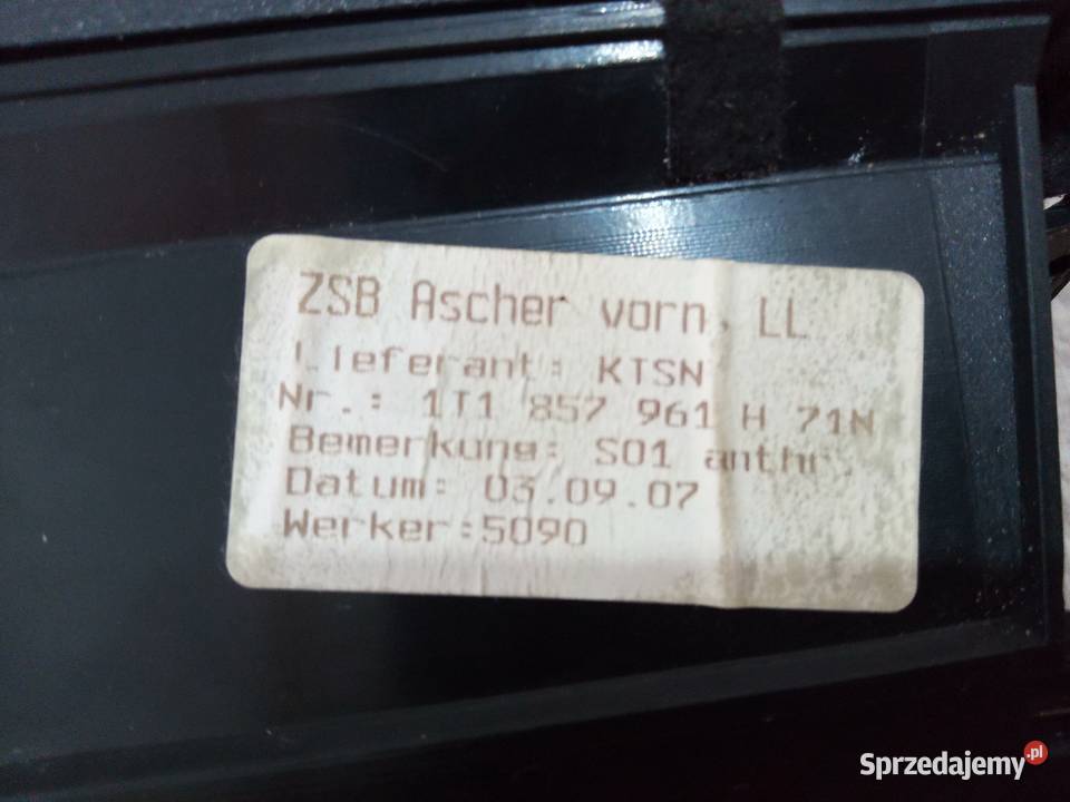 Popielniczka VOLKSWAGEN VW TOURAN 1T1857961 0310 Popielniczki Starogard Gdański sprzedam