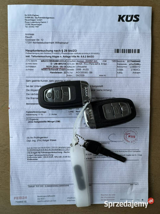Audi A4 Limousine czujnik parkowania Szczecin