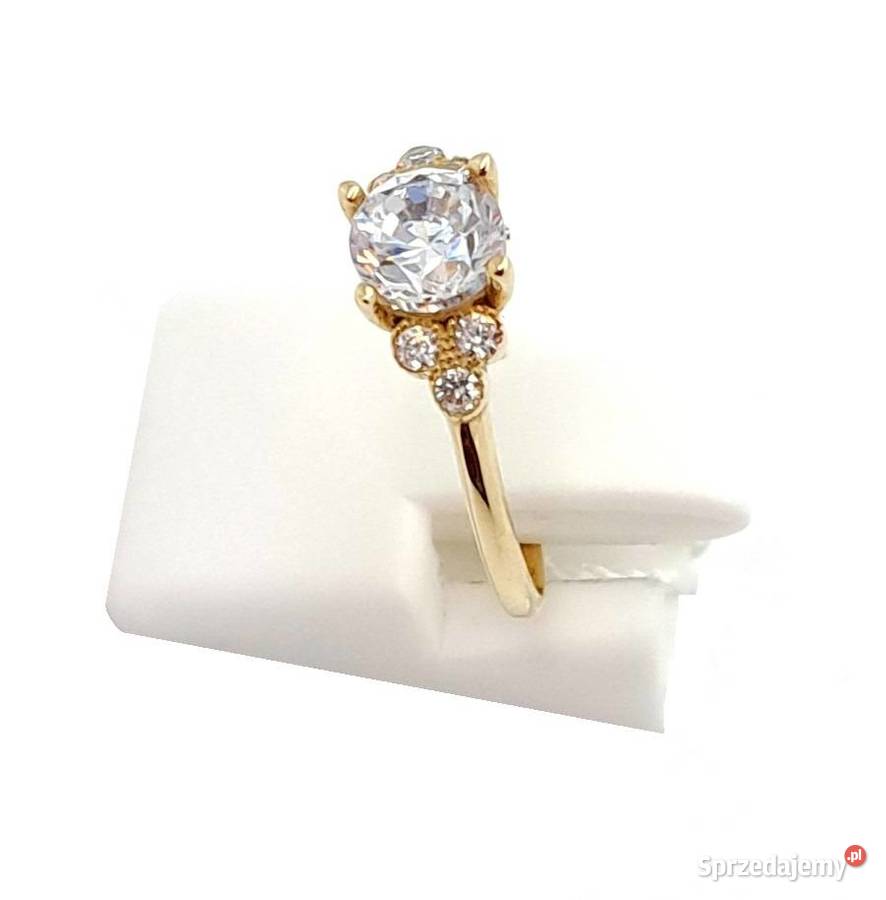 Pierścionek r12 Złoty pr333 z kamieniami Z384 Poznań