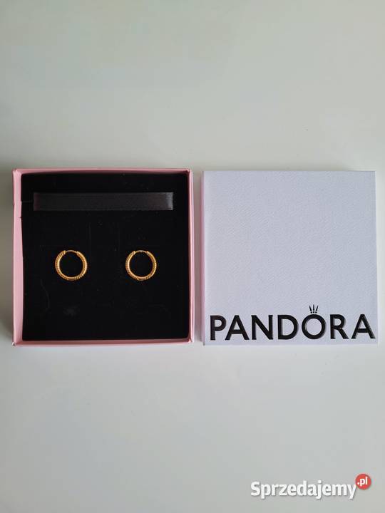 Kolczyki obręcze Pandora Moments Charm Liszki sprzedam