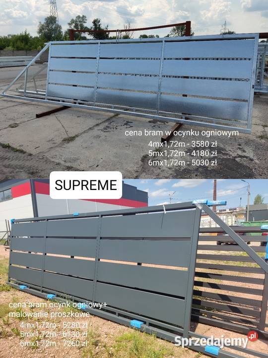 Brama przesuwna panelowa 4 m SUPREME ocynk Bramy Tarczyn