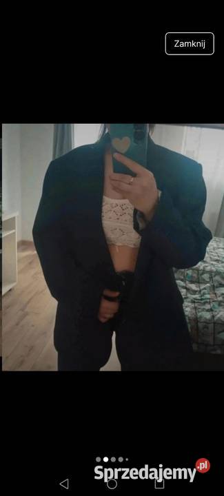 Marynarka Wełniana granatowa o kroju męskim Krosno