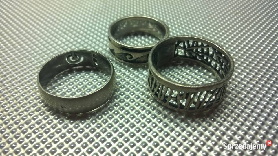 pierścionki obrączki 3 SREBRO 925