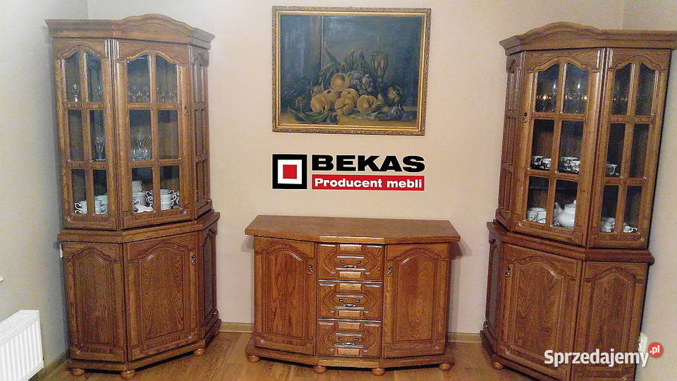 Komplet Mebli Komoda 120 2x Witryna Narożnik Dąb Raszyn sprzedam