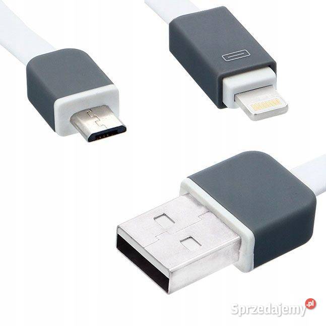 KABEL ładowarka MICRO USB do IPHONE 2w1 PŁASKI lubelskie Zamość