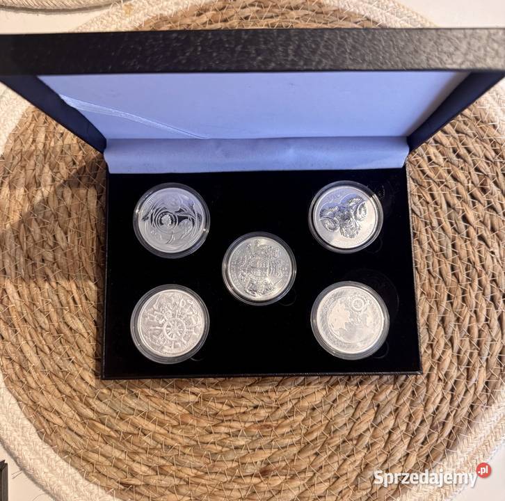 Monety 5 x 1oz 1555g czystego srebra na prezent Mińsk Mazowiecki sprzedam