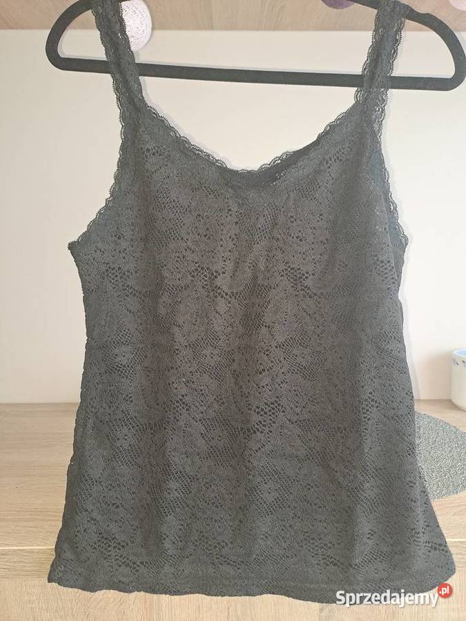 Koszulka czarna koronkowa ramiączka Topy i koszulki Wrocław