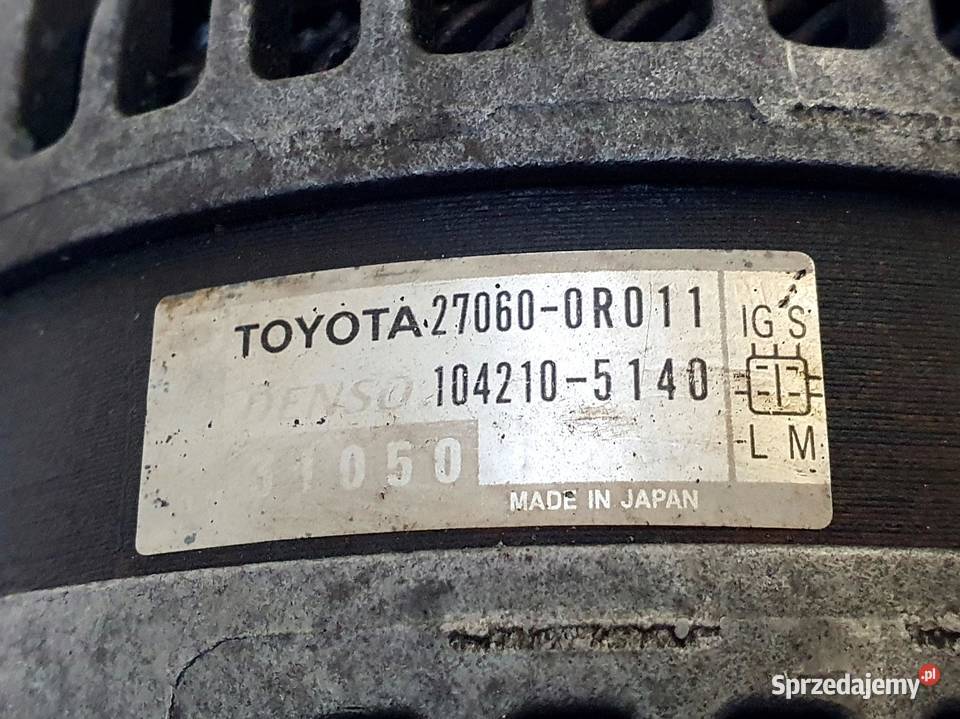 ALTERNATOR Toyota Auris 22 DCAT 270600R011 Chełm