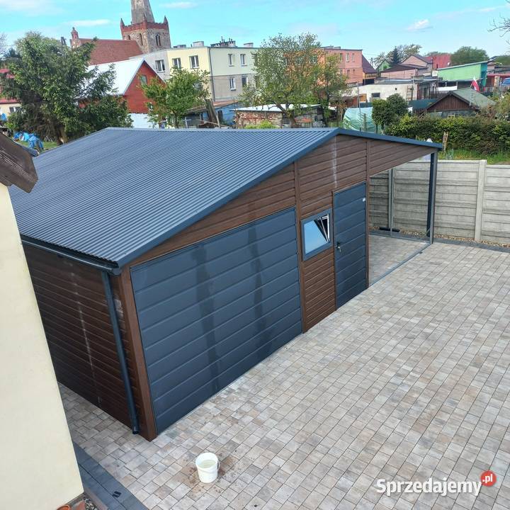 Garaż blaszany z pomieszczeniem gospodarczym Witnica