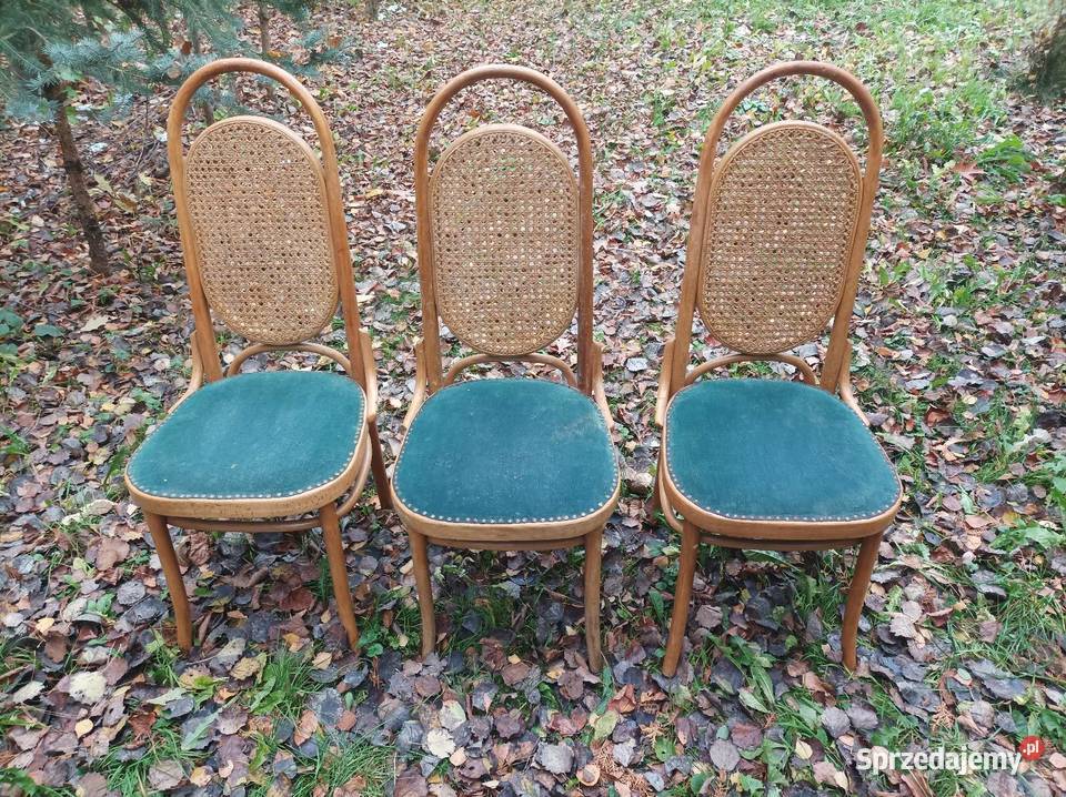 Krzesła drewniane ratan Sterdyń