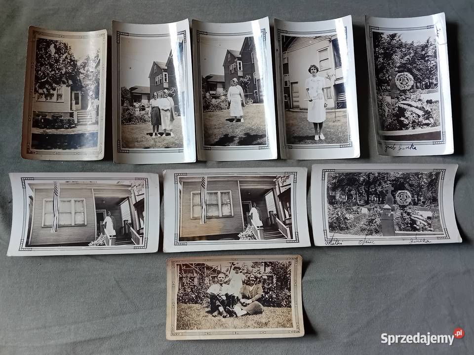 Zestaw 4 fotografii rodzinnych polonia z USA wielkopolskie sprzedam