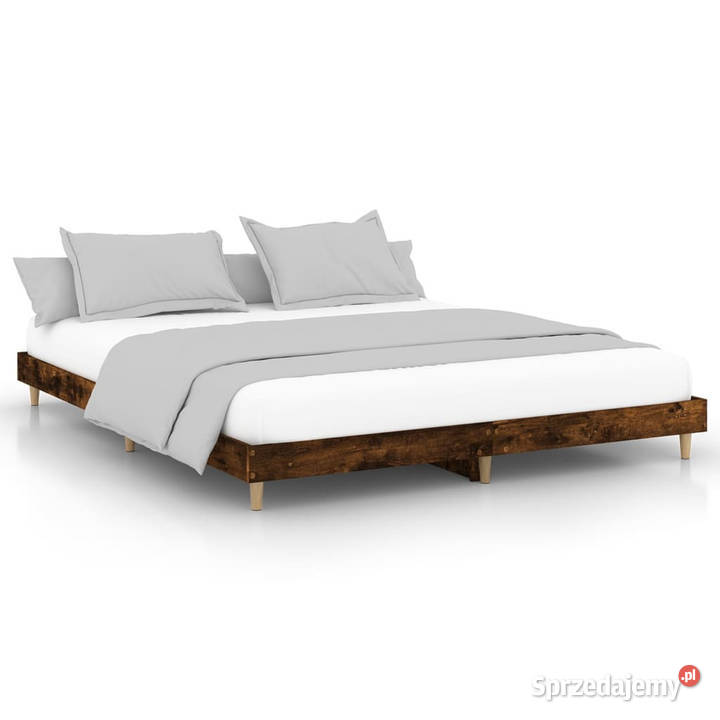 Łóżko bez materaca przydymiony dąb 150x200