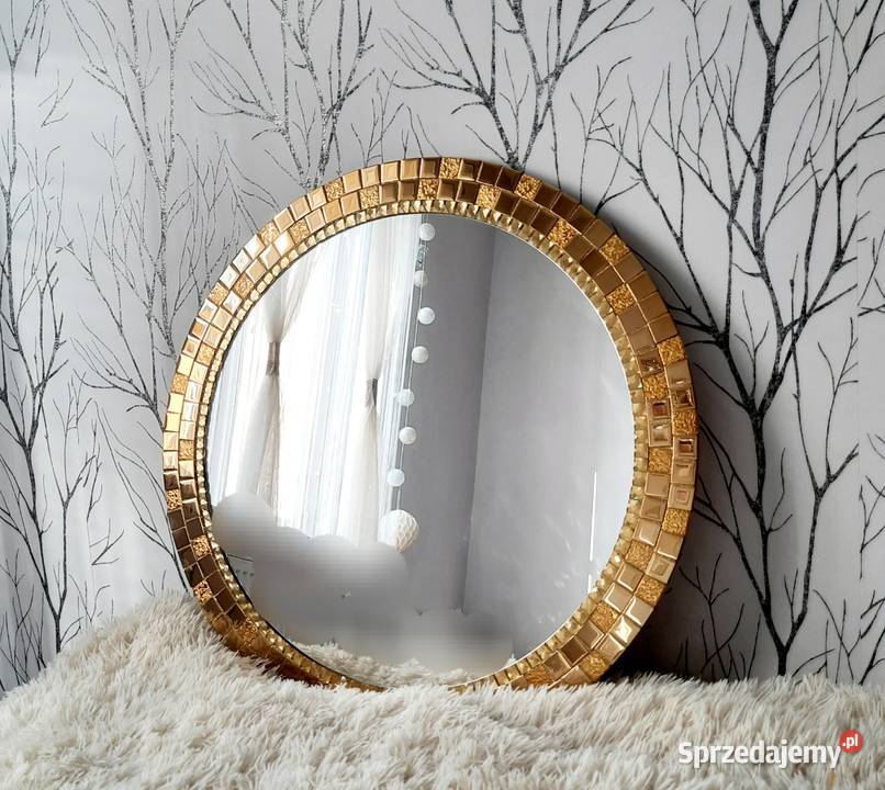 Lustro okrągłe złote złota rama 50 60 70 80 90 Przemyśl