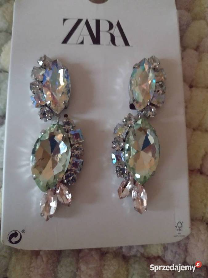 ZARA Bogato zdobione cyrkoniami kolczyki Kraków