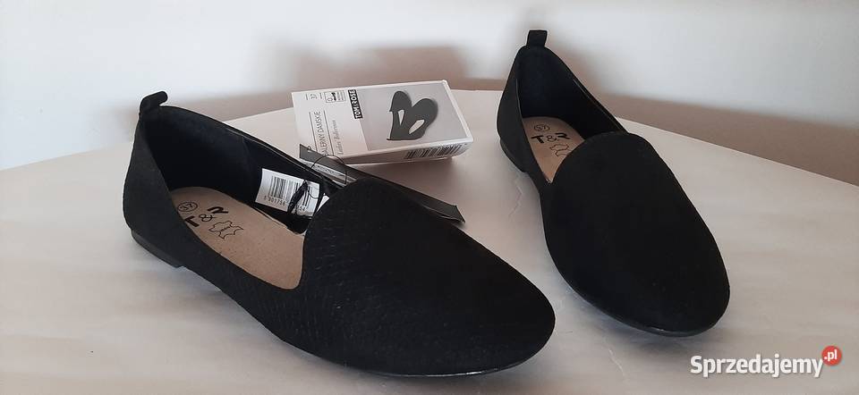Baleriny damskie ladies ballerinas czarny tkanina Pruszków