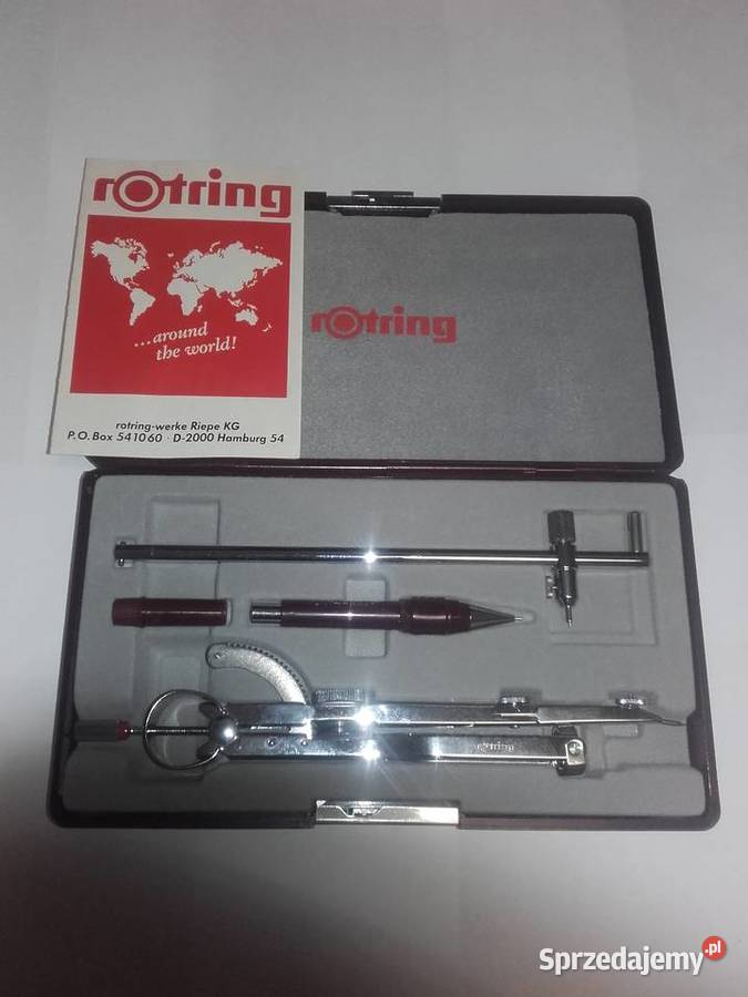 vintageowy zestaw kreślarski Rotring