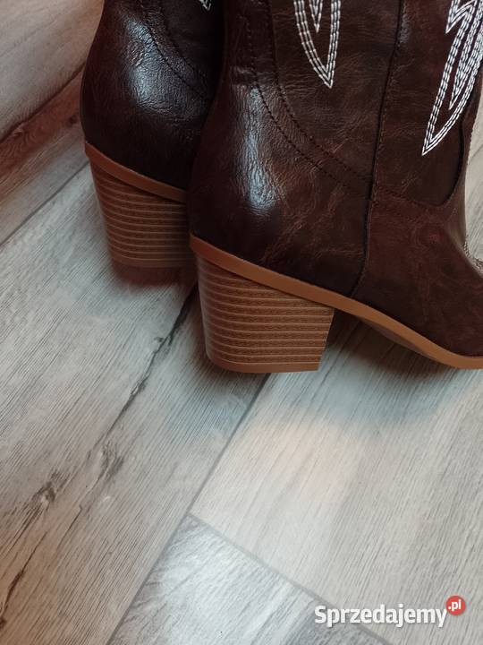 40 Brązowe wyszywane Kozaki kowbojki wieczorowe Kraków