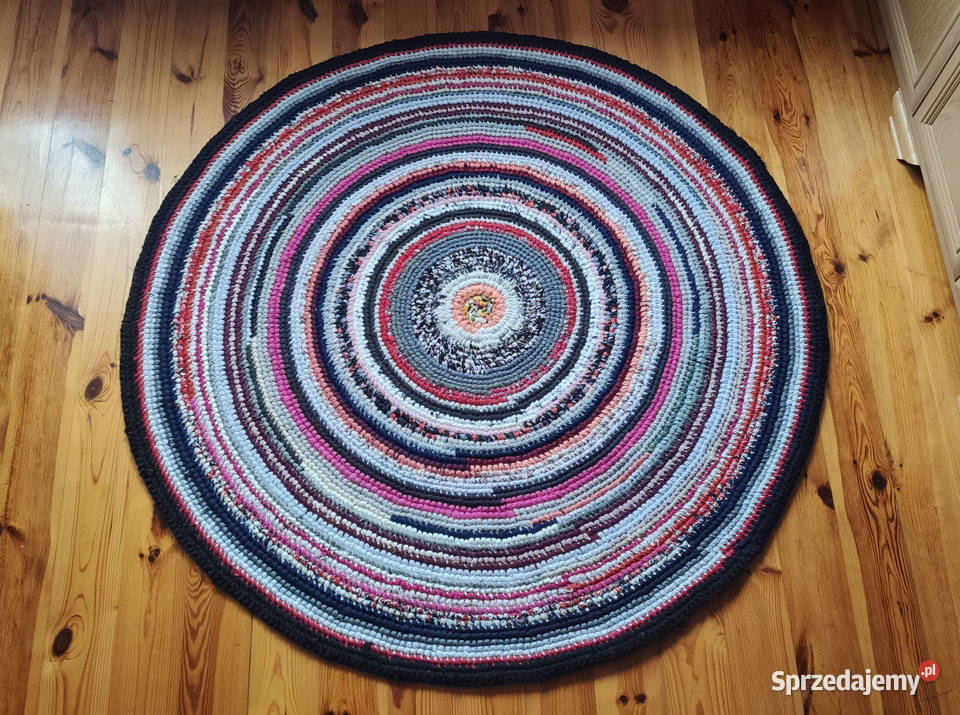 Dywan okrągły średnica 144 rękodzieło zero waste 144m Łódź sprzedam