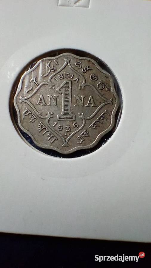 Stare monety 1 anna 1936 Indie Brytyjskie