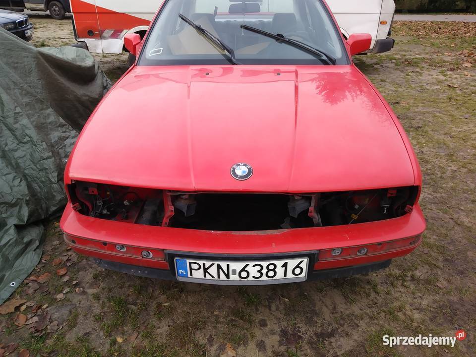 BMW E34 maska czerwona brillant rot transport Warszawa