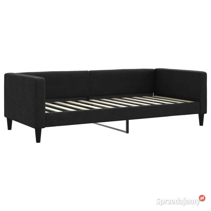 Sofa rozsuwana z szufladami czarna tkanina mazowieckie Warszawa