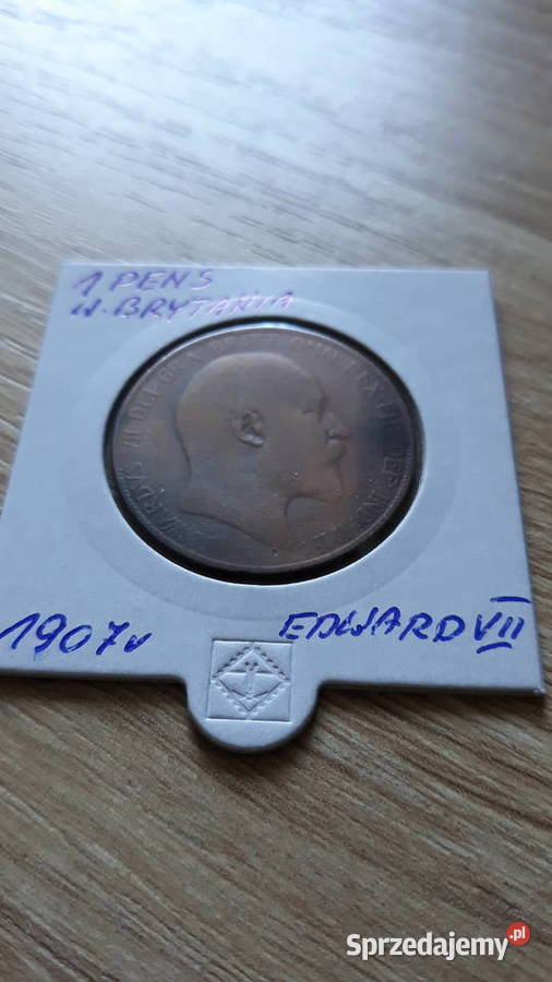 1 Pens 1907 rEdward VII WBrytania rzadkość Konin