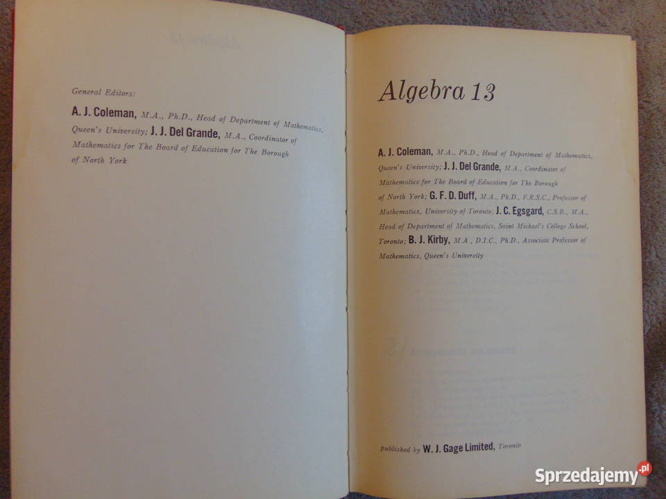 Algebra 13 A John Coleman 1966 unikat Lublin