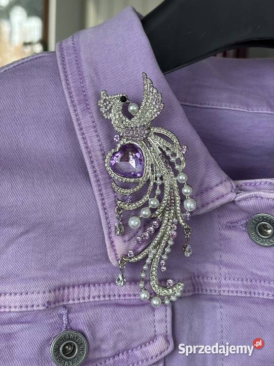 Broszka piękny ptak feniks odcienie lila małopolskie Kraków