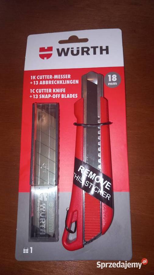 Nóż monterski Wurth z 13 zapasowymi ostrzami Sulechów sprzedam