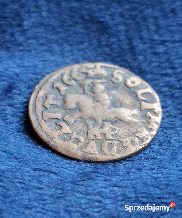 Szeląg litewski Jan II Kazimierz Waza Wilno 1665 Wejherowo